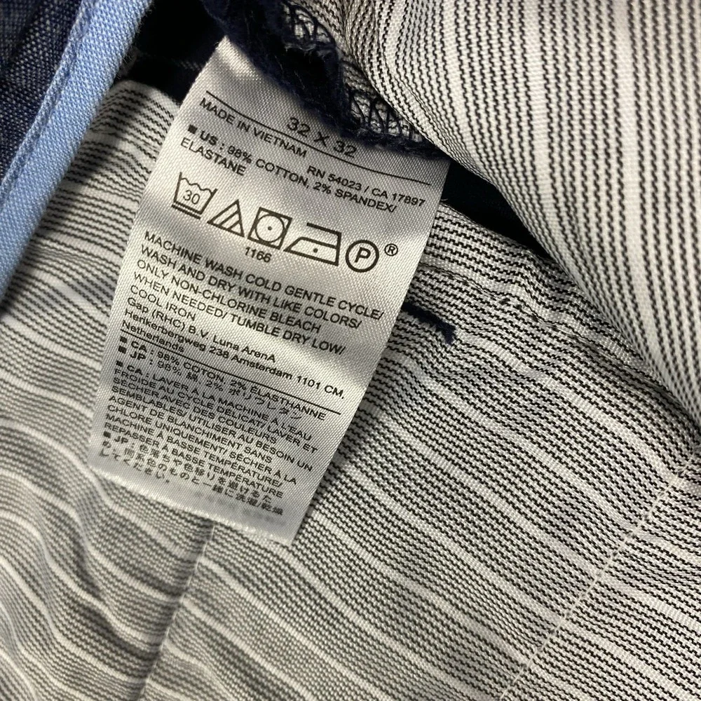 Banana Republic Pants Mens 32x32 Blue Chino Grayson Slim Tapered Fit Striped